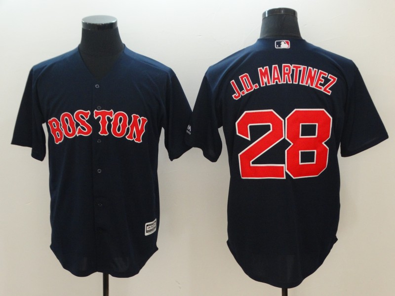 2018 Men Boston Red Sox #28 J.D.Martinez blue game jerseys->boston red sox->MLB Jersey